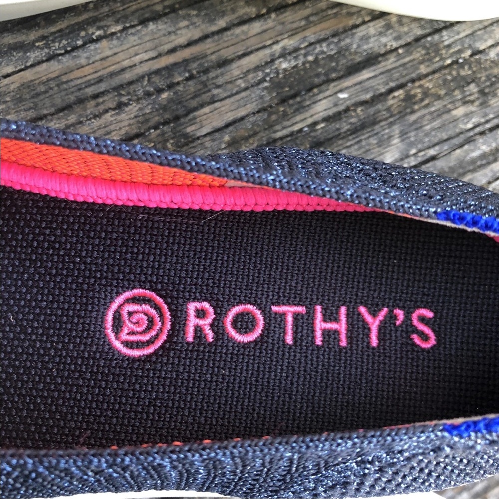 Rothys Metallic Lattice Sneaker Sz 8 Black Friday Limited Edition Womens Slip On - Picture 8 of 12